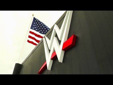 WWE Headquarters has a fresh look with the arrival of the new WWE logo: August 18, 2014