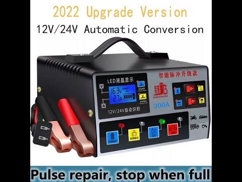 REDTOOL Car Battery Charger 1224V Intelligent Pulse Repair Battery