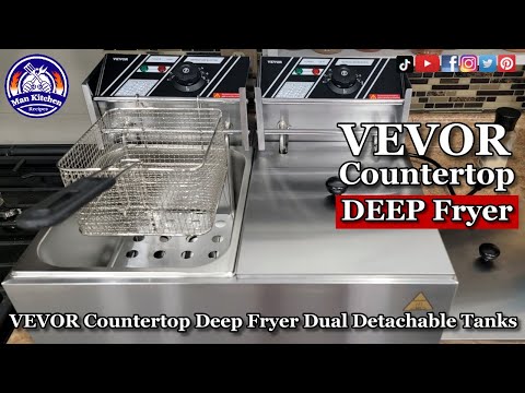 VEVOR Countertop Deep Fryer Dual Detachable Tanks