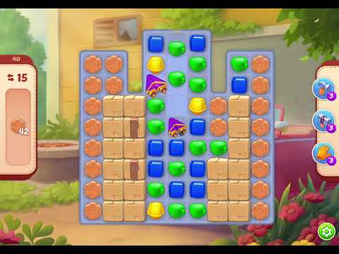 HomeScapes Level 40 no boosters (17 moves)