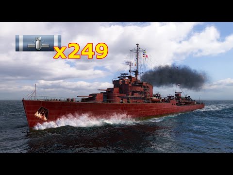 World of WarShips Tromp - Sky Rain of 249 Bombs!