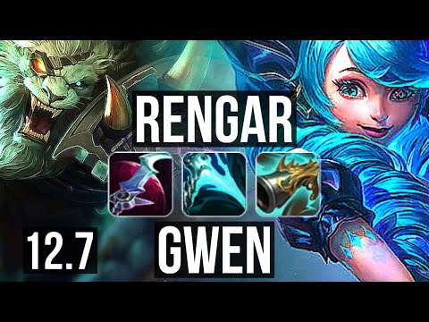 RENGAR vs GWEN (TOP) | 17/1/5, Quadra, 700+ games, 1.3M mastery, Legendary | BR Diamond | 12.7
