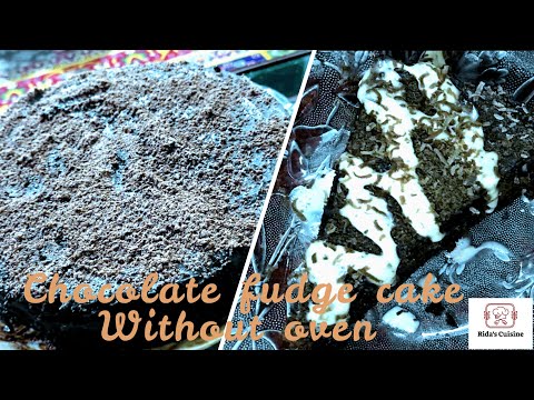 Chocolate fudge cake recipe without oven | Rida's cuisine