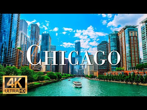 FLYING OVER CHICAGO (4K UHD) Amazing Beautiful Nature Scenery with Relaxing Music | 4K ULTRA HD