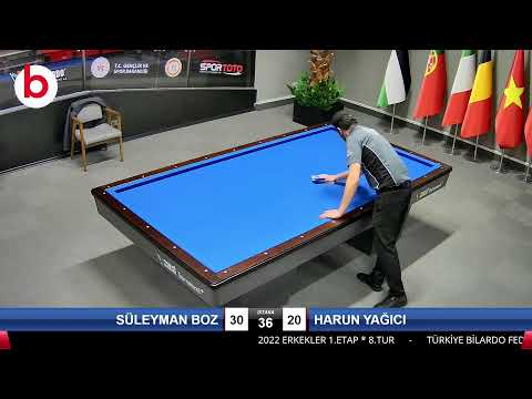 SÜLEYMAN BOZ & HARUN YAĞICI Bilardo Maçı - 2022 ERKEKLER 1.ETAP-8.TUR