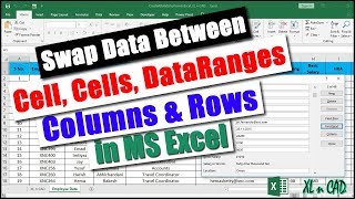 Swap Data Between Cell, Cells, Rows & Columns
