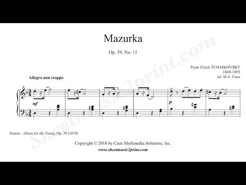 Tchaikovsky : Mazurka Op. 39, No. 11