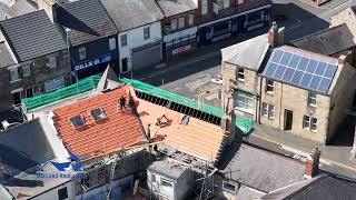 Preview of Drone Footage - Amble Roof Replacement.