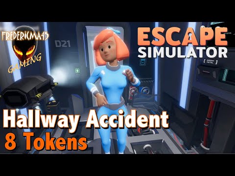 Escape Simulator : HALLWAY ACCIDENT Adrift in Space / 8 Tokens Location