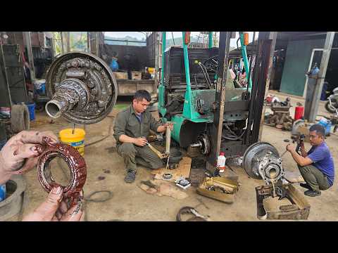 Complete Restoration Of A Flooded Mitsubishi Forklift | Brake Bearings & Hydraulic System Overhaul