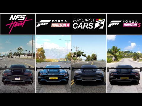 NFS Heat vs Forza Horizn 4 vs Project CARS 3 vs Forza Horizon 5 | Aston Martin Vulcan Comparison