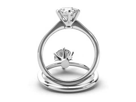 1.25ct TDW Round Diamond Solitaire Engagement Ring in 14k White Gold