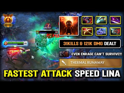 Fastest Attack Speed Carry Lina 31Kills & 121K Damage Dealt | 100% Nobody Can Stands Against Dota 2