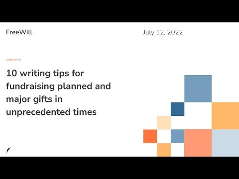 Webinar: 10 writing tips for fundraising planned & major gifts in unprecedented times