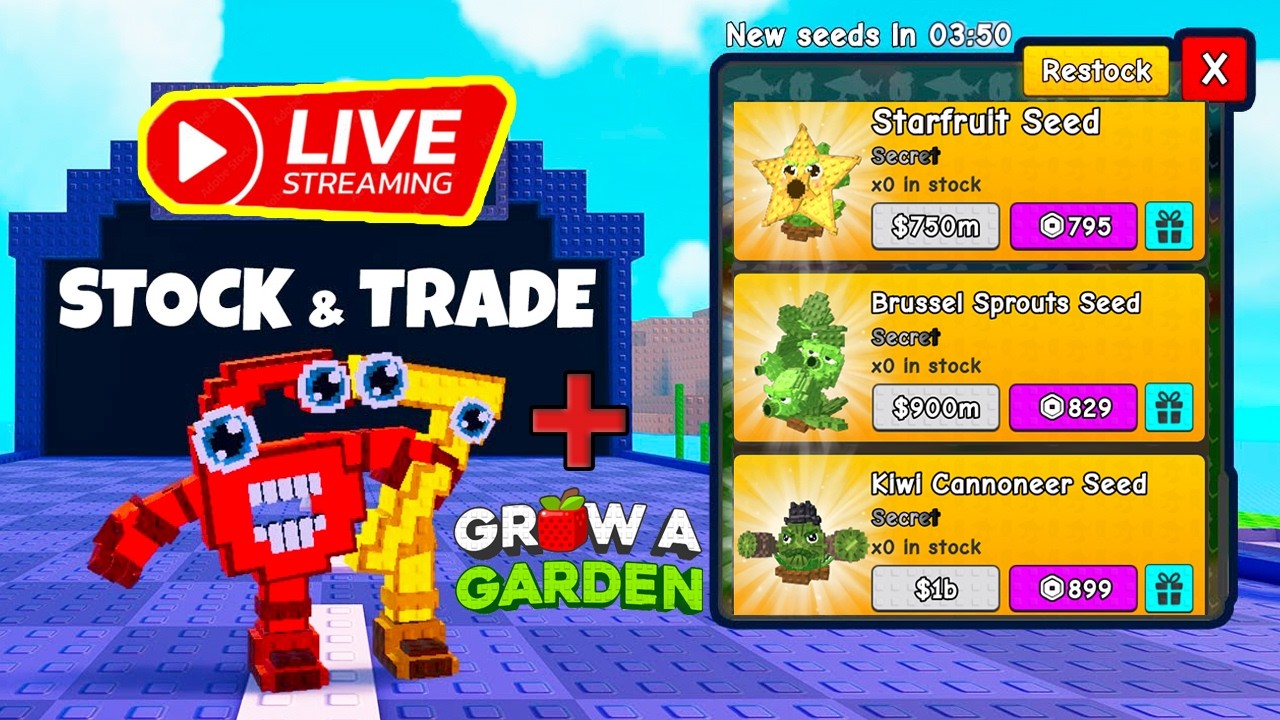 PLANTS VS BRAINROTS STOCK AND TRADE 24/7 🔴 LIVE + REAL-TIME!!