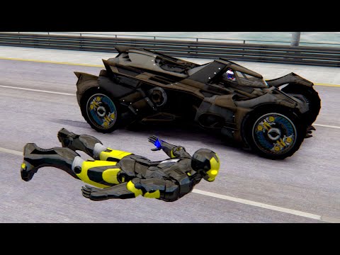 Iron Man Mark 46 Black Suite vs Batmobile Arkham City at Special Stage Route X