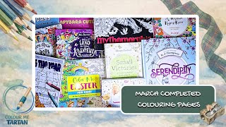 Completed Pages March 2026 | Adult Colouring