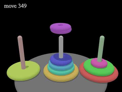 Solving 9-disc Hanoi Tower stack puzzle