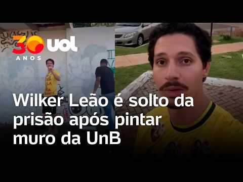 Wilker Leão, candidato de direita, é solto da prisão sem pagar fiança após pintar muro da UnB