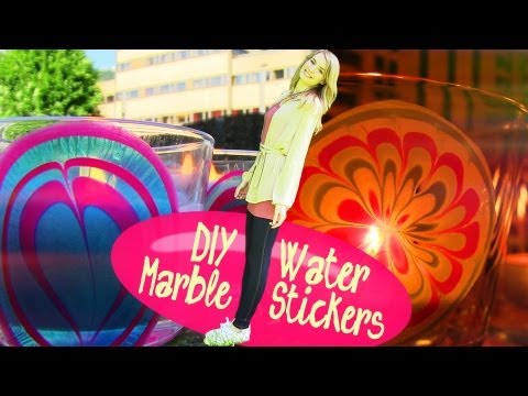 DIY水玉ルームデコレーション。自宅でステッカーを作る方法! (DIY Water Marble Room Decor. How to Make Stickers at Home!)