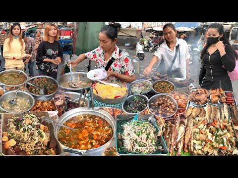 Massive Fast & Cheap Food | Dinner Options at Olympic Market Compilation - Street Food Walking Tour