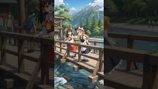 【AI】自然の中を散策する霊夢と魔理沙   #shorts