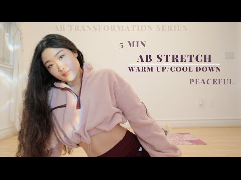 5MIN Ab Stretch | peaceful warm up/cool down thumnail