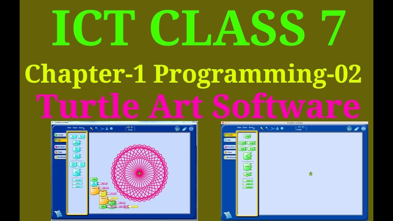 ICT Class 7 Chapter-1 Programming-02|| Turtle Art|| Learning to create with logo programming.