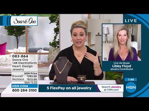 Soave Oro 14K Gold Electroform Oval Chain Heart Bracelet