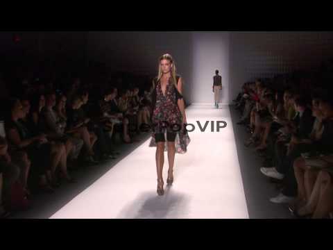 Models walk the runway at Nicole Miller - Runway - Spring...