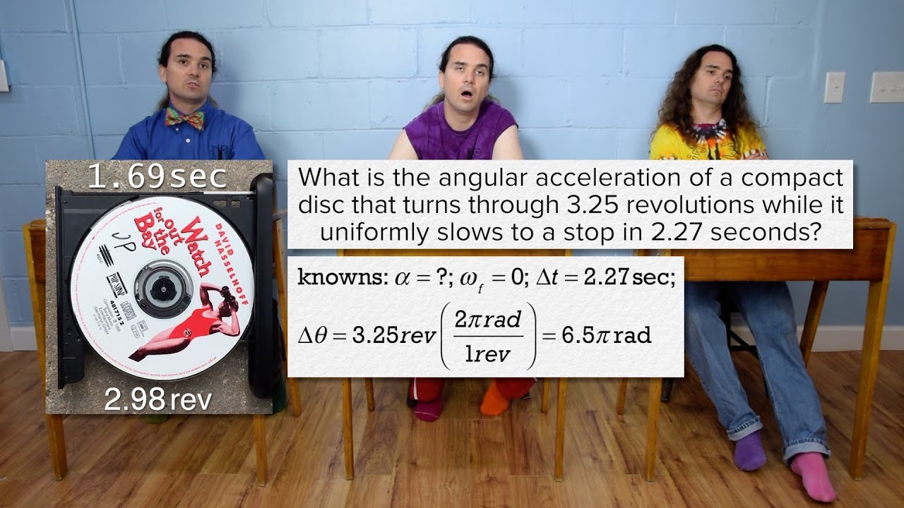Introductory Uniformly Angularly Accelerated Motion Problem - A CD Player