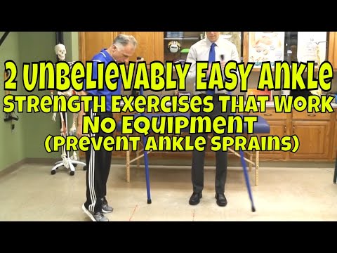 2 Unbelievably EASY Ankle Strength Exercises That Work- No Equipment (Prevent Ankle Sprains)