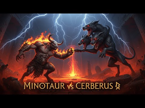 MINOTAUR vs CERBERUS ⚔️ The Ultimate Clash of Mythical Beasts | Greek Mythology Showdown