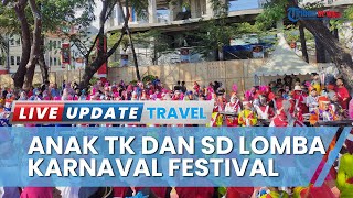 Keseruan Siswa TK dan SD Ikuti Lomba Karnaval Festival International F8 Makassar, Pakai Baju Recycle