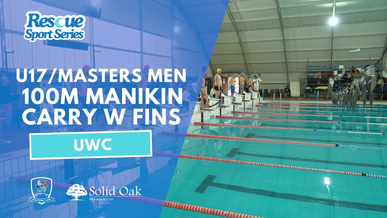 U17 and Masters Men 100M Manikin Carry with Fins | Lifesaving Rescue Sport Series | Full Commentary