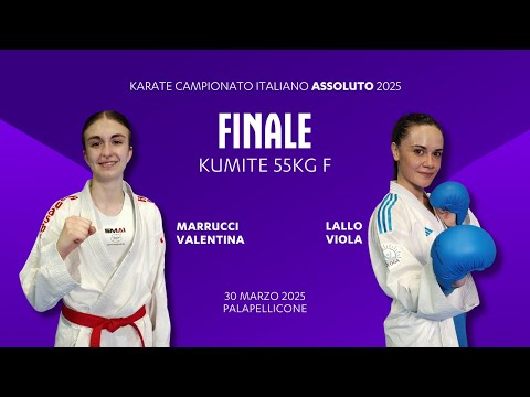 🥋 Karate Assoluto 2025 🥊 #kumite -55kg F 👉 Marrucci vs Lallo