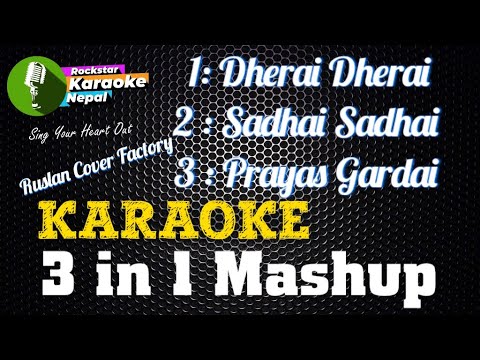 Dherai Dherai | Sadhai Sadhai | Prayas Gardai Karaoke With Lyrics Barshana Shrestha | Ruslan Cover