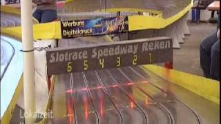 preview picture of video 'Speedway Reken - Slotracing im TV - WDR Lokalzeit 4:3'