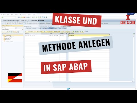 Klasse und Methode anlegen in SAP ABAP [deutsch]