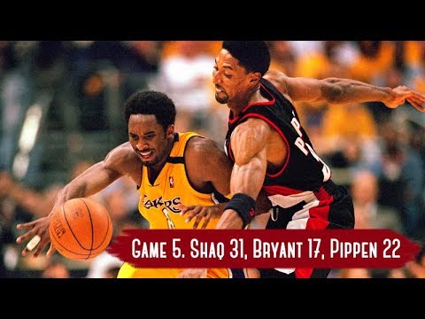 NBA Playoffs 2000. Portland Trail Blazers vs LA Lakers - Game Highlights | Game 5 | Shaq 31 HD 720p