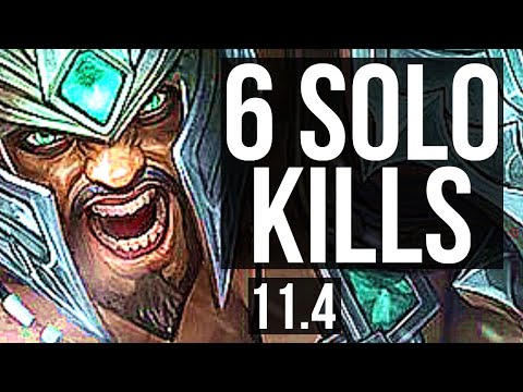 TRYNDAMERE vs HEIMERDINGER (TOP) | 2.4M mastery, 1700+ games, 6 solo kills | KR Diamond | v11.4