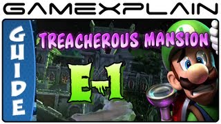 Luigi's Mansion 2: Dark Moon: Treacherous Mansion E-1 Gem, Boo & Puzzle Guide & Walkthrough (100%!)