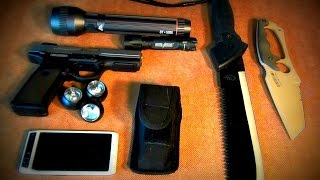 My nightstand load out.  Guns &amp; Gear I keep handy near the bed