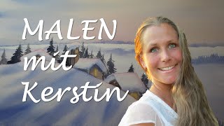 LIVE MALEN mit Kerstin - REALTIME - ein Winterdorf im Schnee