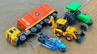 Download lagu BharatBenz Tata Dumper Truck Accident Pulling Out Bike Tractor Jcb | Jcb Cartoon | Tractor Cartoon mp3
