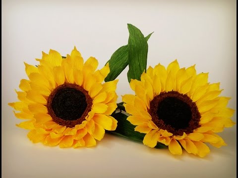ABC TV | How To Make Sunflower Paper Flower From Crepe Paper - Craft Tutorial