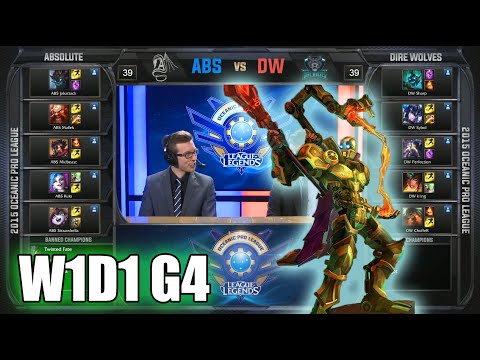 Absolute vs Dire Wolves | OPL Summer 2015 Split 2 Oceanic Pro League Week 1 Day 1 | ABS vs DW