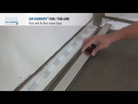 Golvnivå-duschbottnar TUB-LINE med linjeavlopp