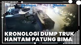 Kronologi Dump Truk Hantam Patung Bima dan Bus Karyawan PT Indorama, Diduga Alami Rem Blong
