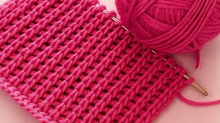 Tunisian Crochet ✨️ Knit Stitch look-a-like 🪢 Simple Pattern